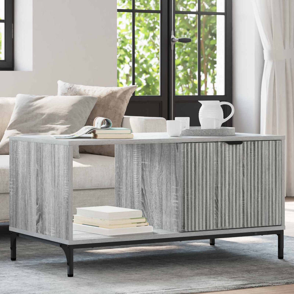 Coffee Table 90 x 49 x 46 cm Engineered Wood Grey sonoma