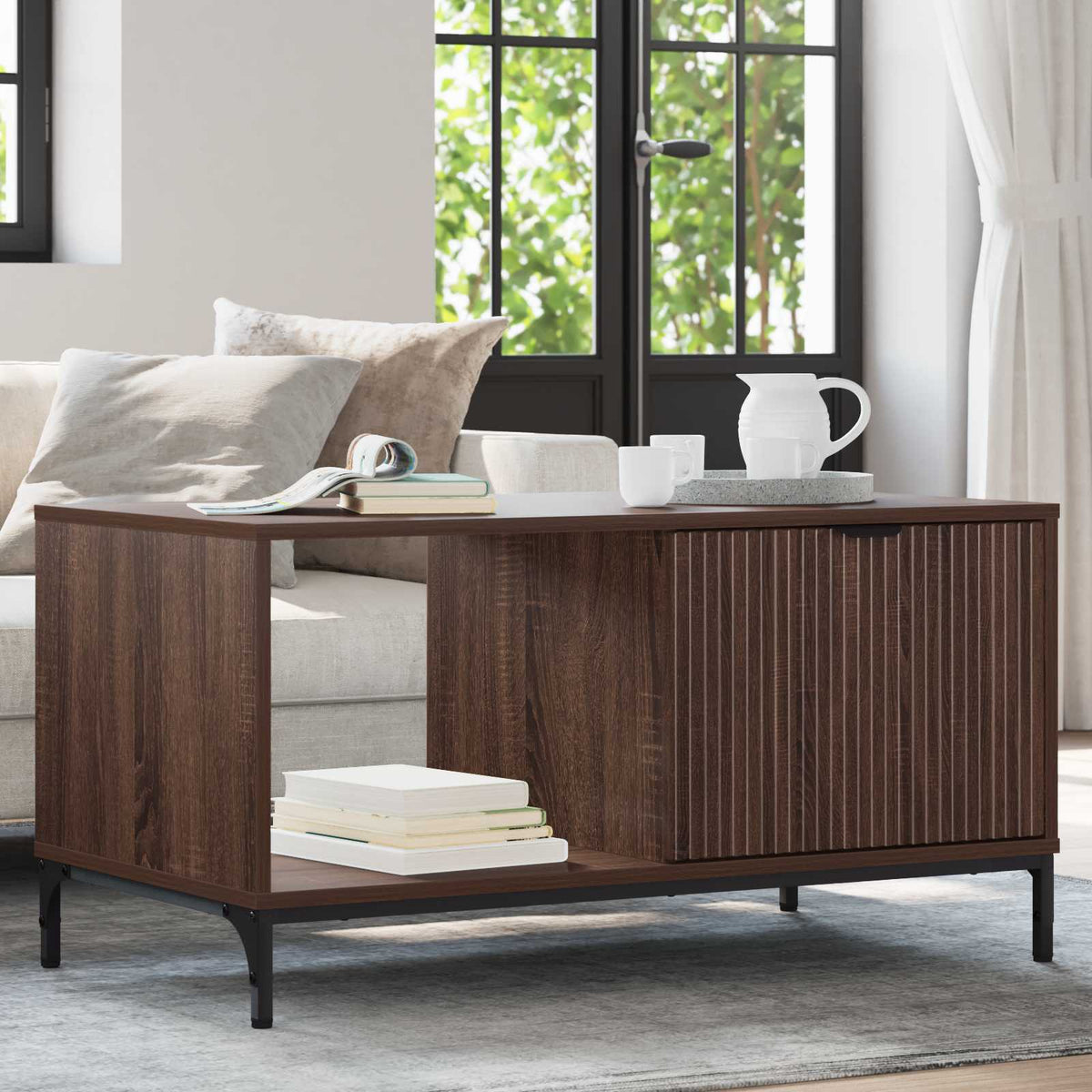 Coffee Table 90 x 49 x 46 cm Engineered Wood Brown oak