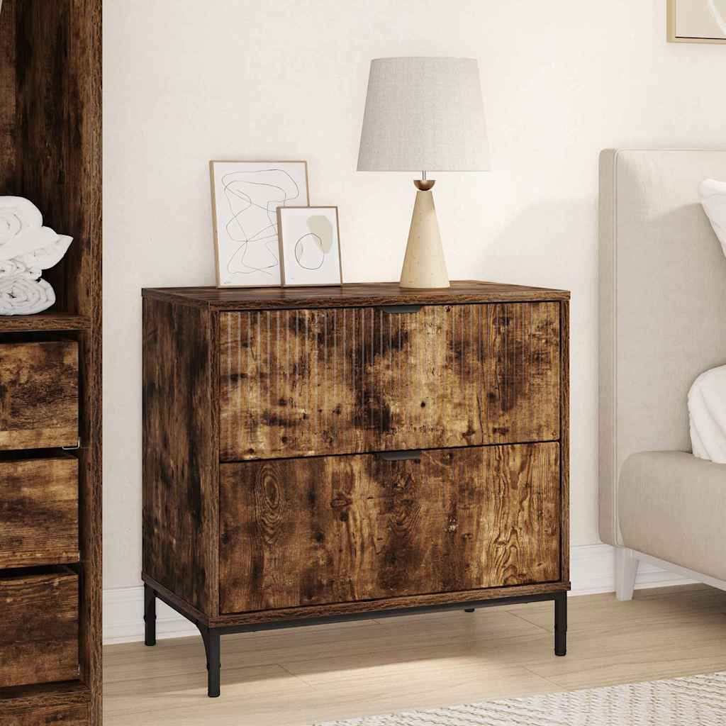 Bedside Table 63.5 x 36 x 61 cm Engineered wood Smoked oak