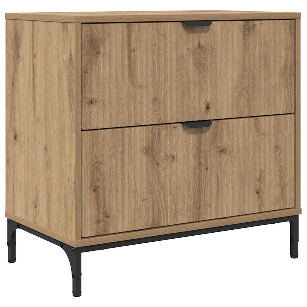 vidaXL Bedside Table Artisan oak 63.5 x 36 x 61 cm Engineered wood 2