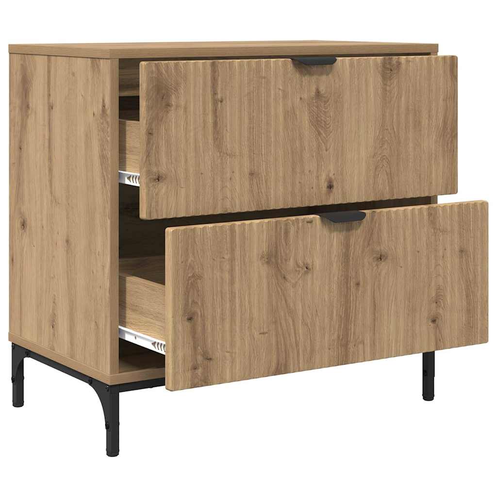 vidaXL Bedside Table Artisan oak 63.5 x 36 x 61 cm Engineered wood 5
