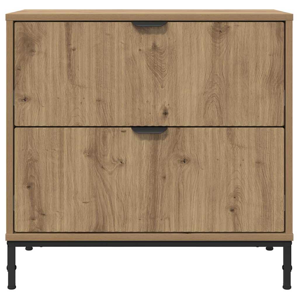 vidaXL Bedside Table Artisan oak 63.5 x 36 x 61 cm Engineered wood 6