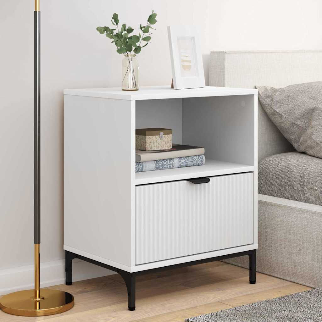 vidaXL Bedside Cabinet 2 pcs White 49 x 36 x 61 cm Engineered wood 4
