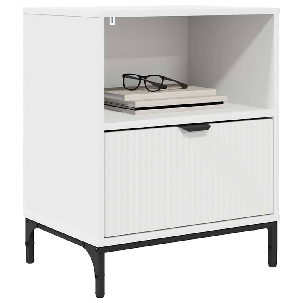 vidaXL Bedside Cabinet 2 pcs White 49 x 36 x 61 cm Engineered wood 3