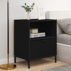 vidaXL Bedside Cabinet 2 pcs Black 49 x 36 x 61 cm Engineered wood 4