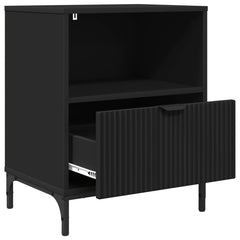 vidaXL Bedside Cabinet 2 pcs Black 49 x 36 x 61 cm Engineered wood 5