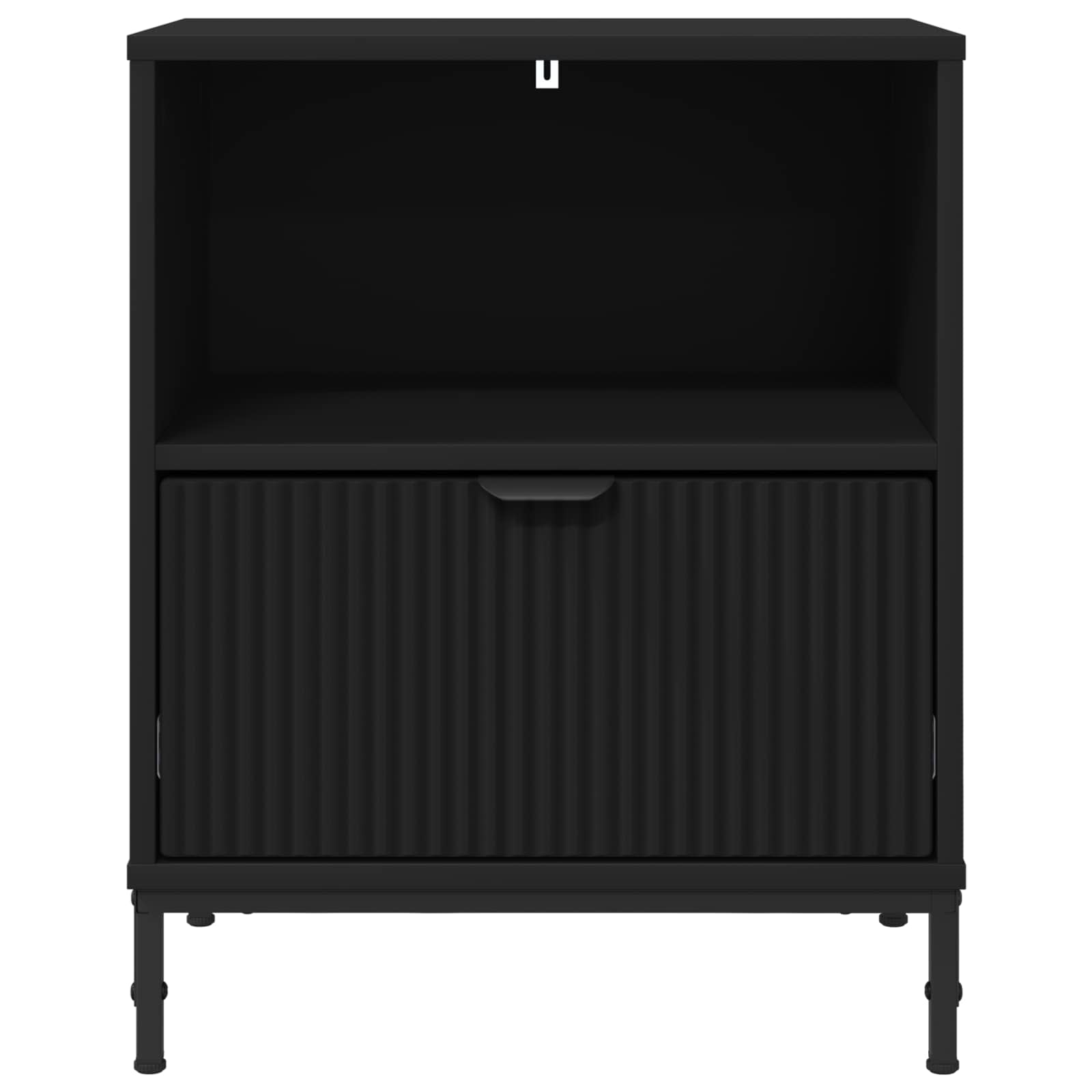vidaXL Bedside Cabinet 2 pcs Black 49 x 36 x 61 cm Engineered wood 6