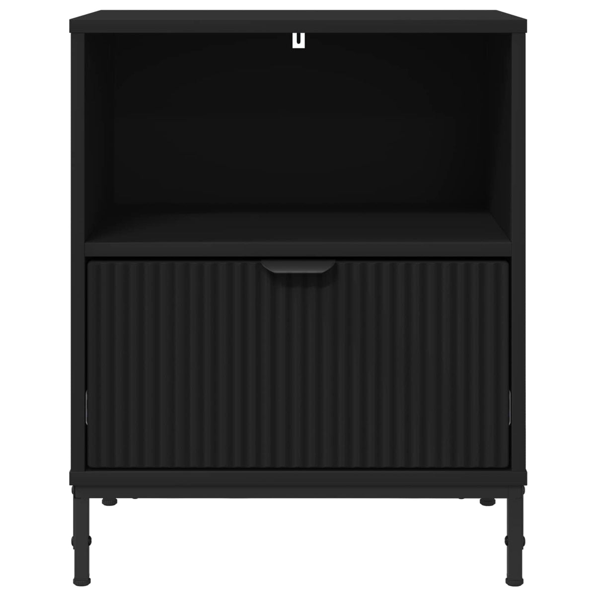 vidaXL Bedside Cabinet 2 pcs Black 49 x 36 x 61 cm Engineered wood 6