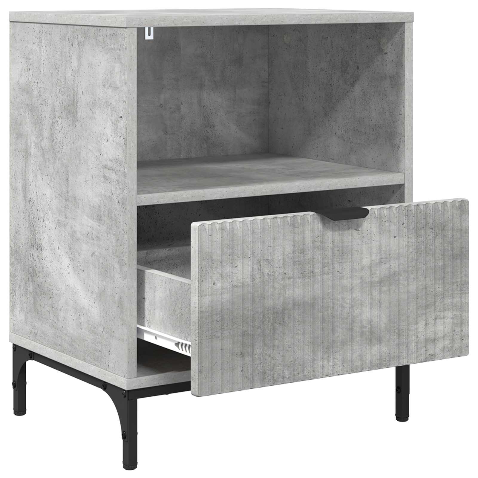 vidaXL Bedside Cabinet 2 pcs Concrete grey 49 x 36 x 61 cm 5