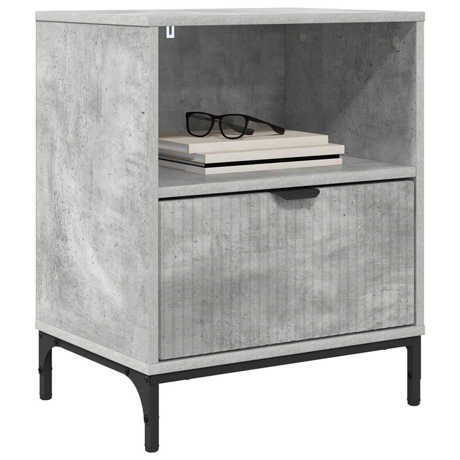 vidaXL Bedside Cabinet 2 pcs Concrete grey 49 x 36 x 61 cm 3