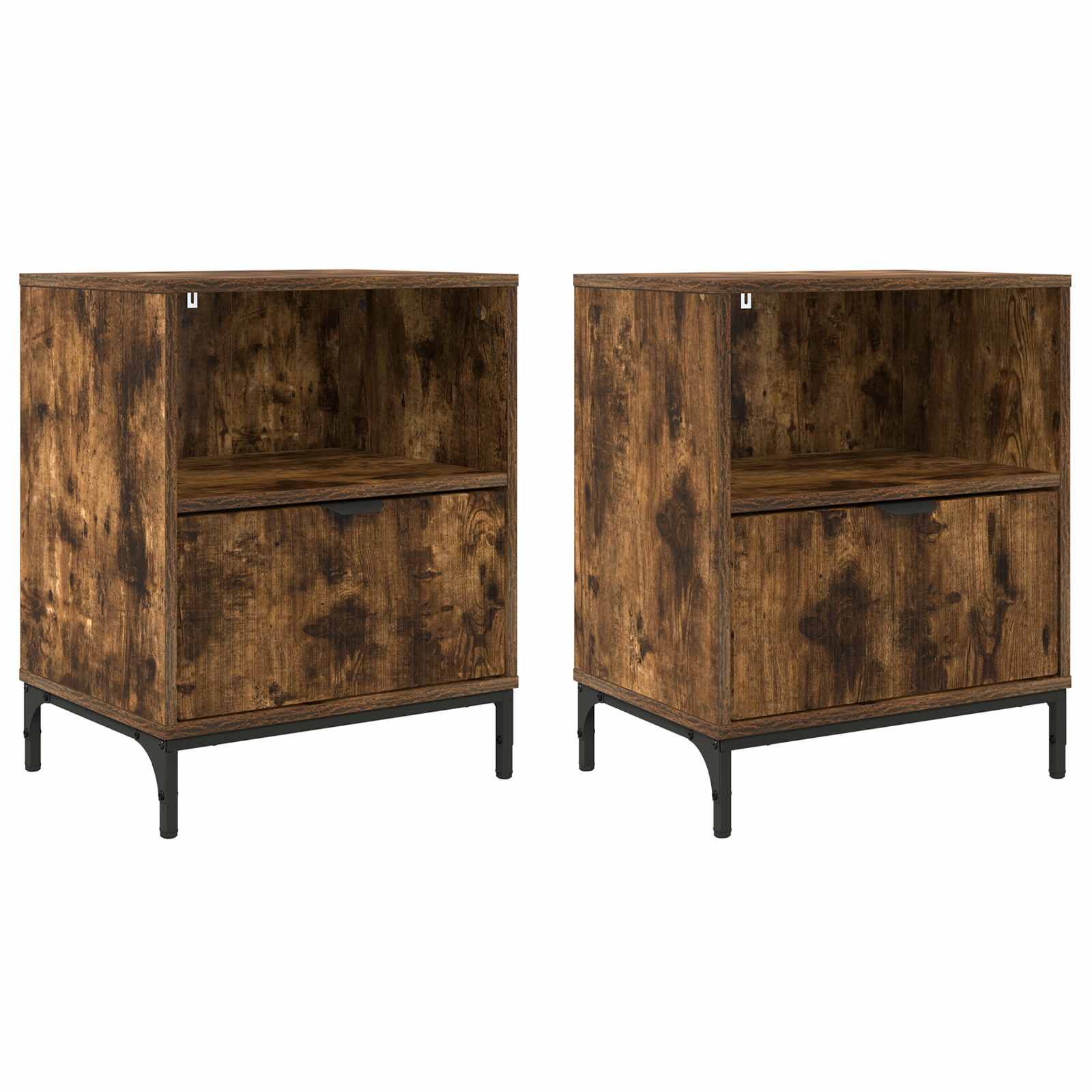 vidaXL Bedside Cabinet 2 pcs Smoked oak 49 x 36 x 61 cm 2