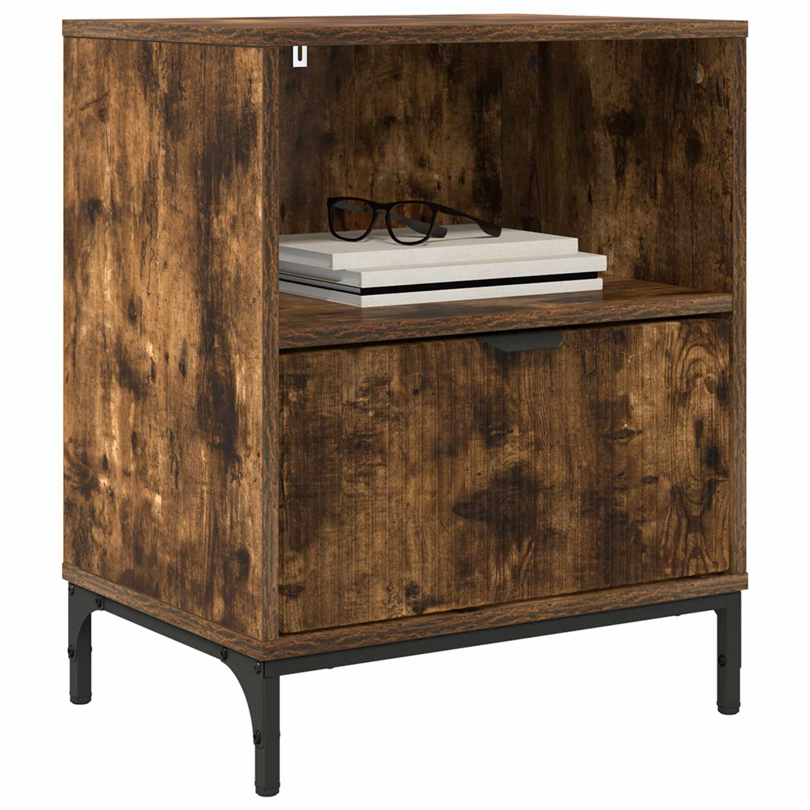 vidaXL Bedside Cabinet 2 pcs Smoked oak 49 x 36 x 61 cm 3
