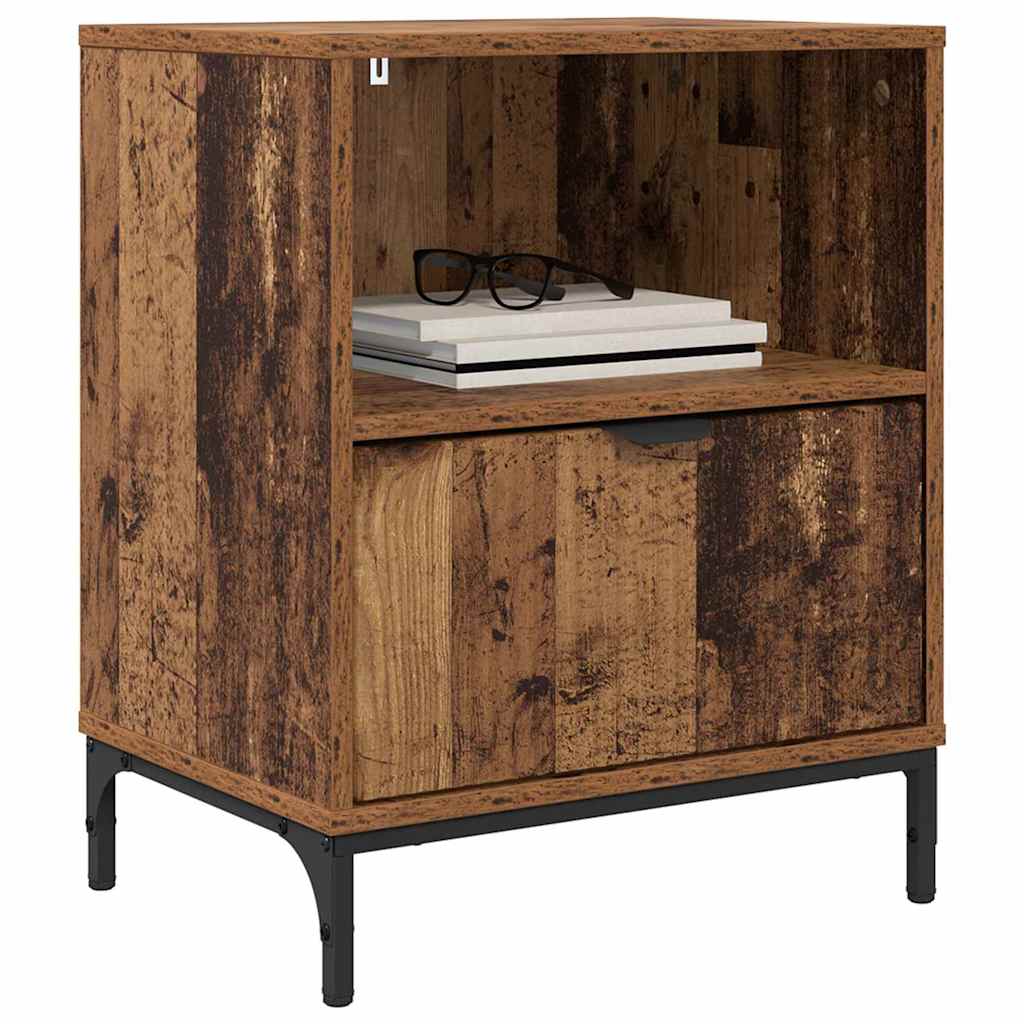 vidaXL Bedside Cabinet 2 pcs Old wood 49 x 36 x 61 cm Engineered wood 3