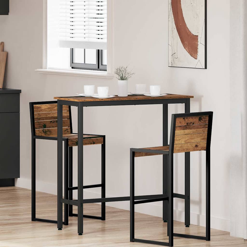 vidaXL Table Old Wood 100 x 40 x 100.5 cm Engineered Wood and Steel 1