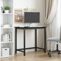 vidaXL Table Black Oak 100 x 50 x 76.5 cm Engineered Wood and Steel 4