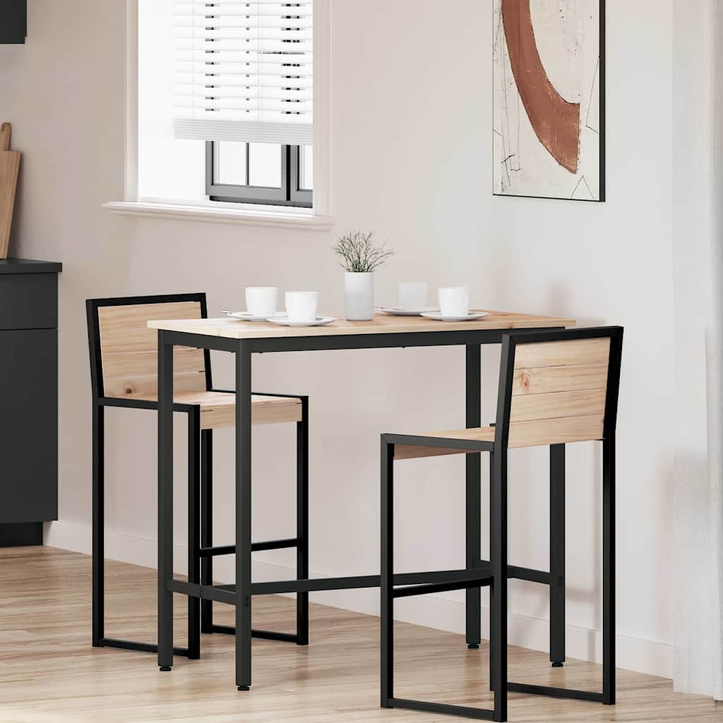 vidaXL Table Natural 100 x 50 x 91 cm Engineered Wood and Steel 1