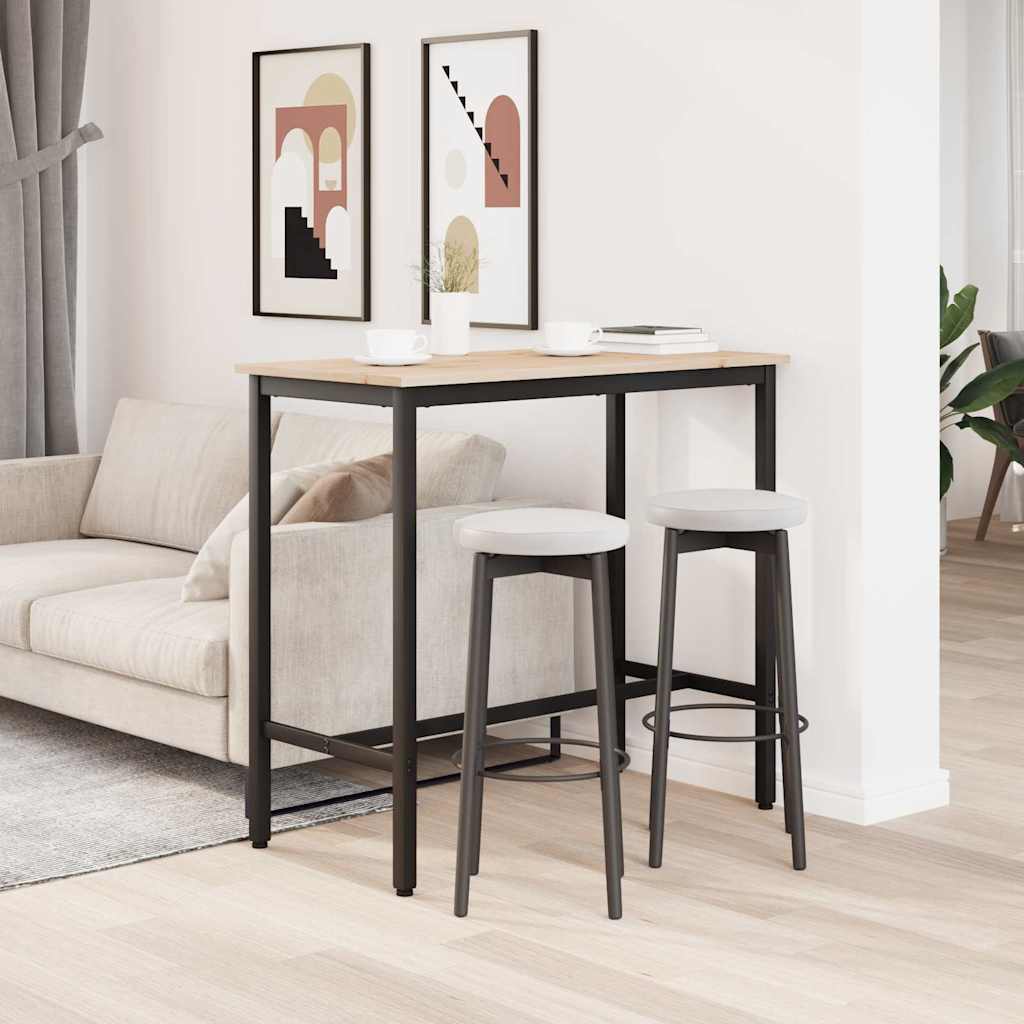 vidaXL Table Natural 100 x 50 x 91 cm Engineered Wood and Steel 4