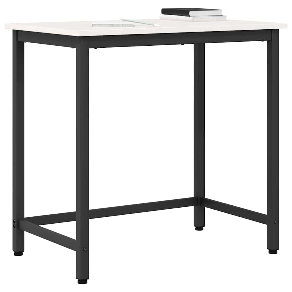 vidaXL Table White 80 x 50 x 77 cm Engineered Wood and Steel 3