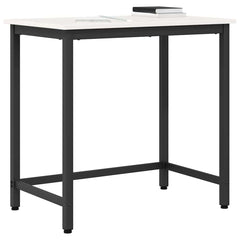 vidaXL Table White 80 x 50 x 77 cm Engineered Wood and Steel 3