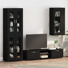 vidaXL Wooden Cabinet Black Engineered Wood 1