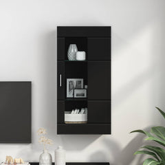 vidaXL Wooden Cabinet Black Engineered Wood 4