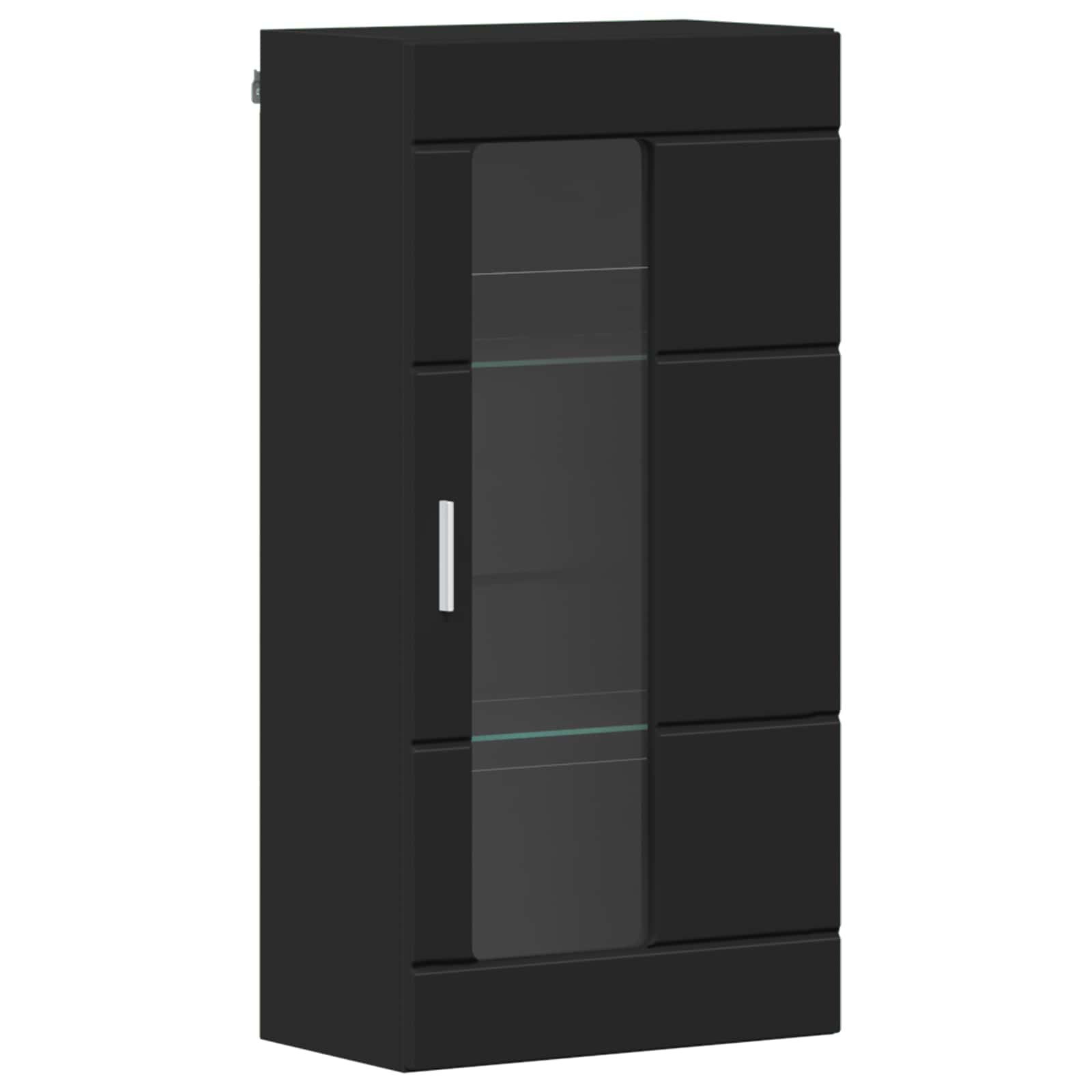 vidaXL Wooden Cabinet Black Engineered Wood 2