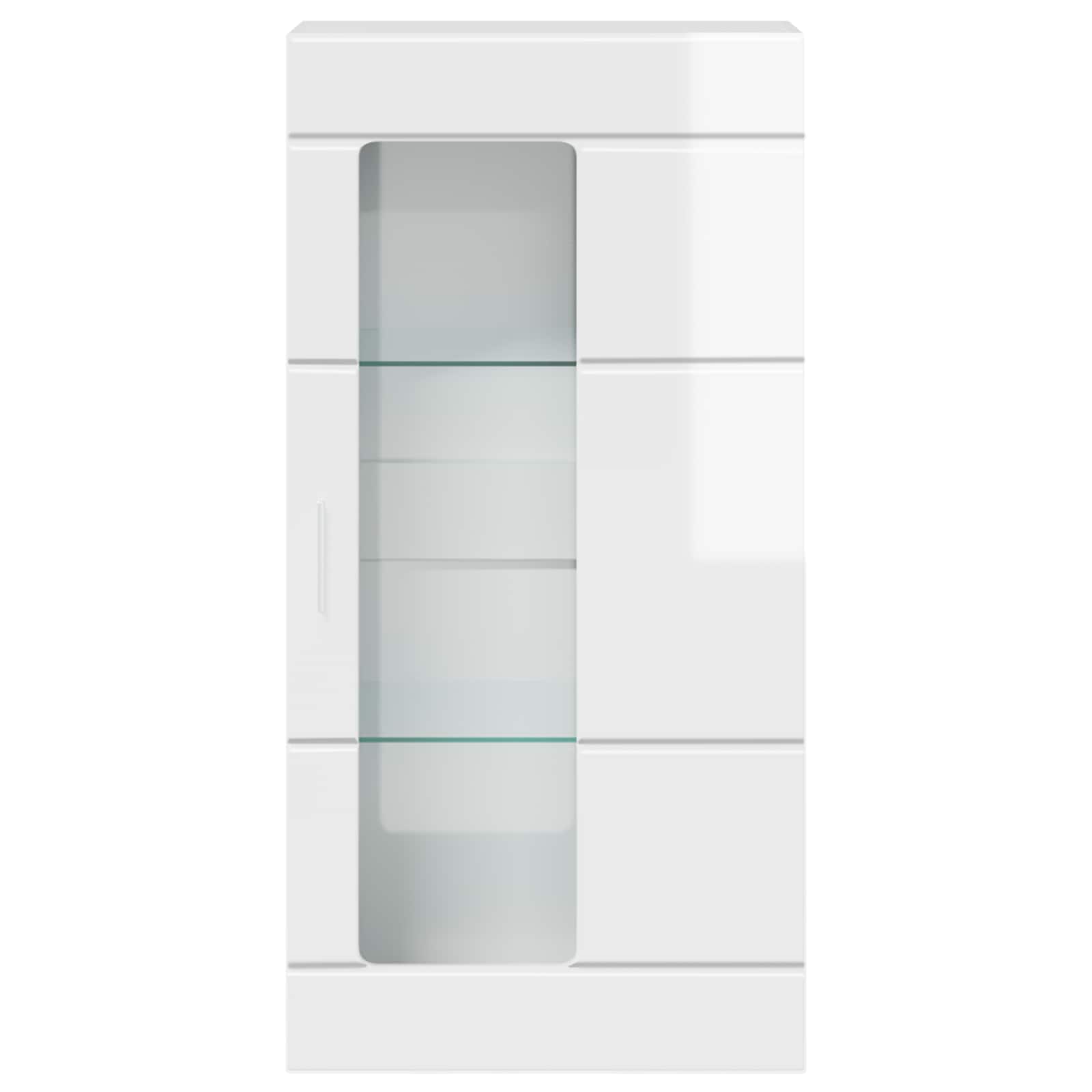 vidaXL Wooden Cabinet High Gloss White Engineered Wood 6