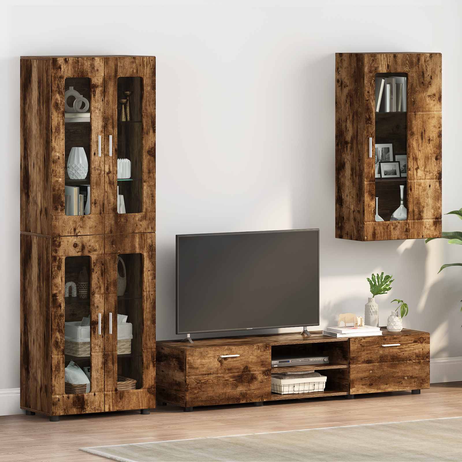 vidaXL Wooden Cabinet Smoked Oak Engineered Wood 1