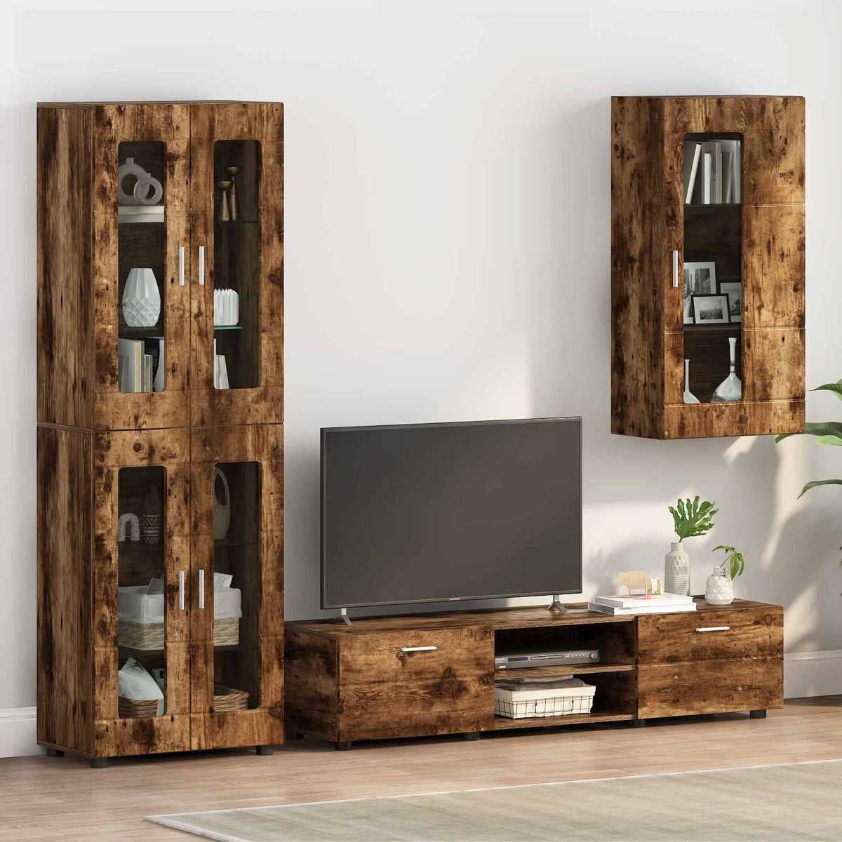 vidaXL Wooden Cabinet Smoked Oak Engineered Wood 1
