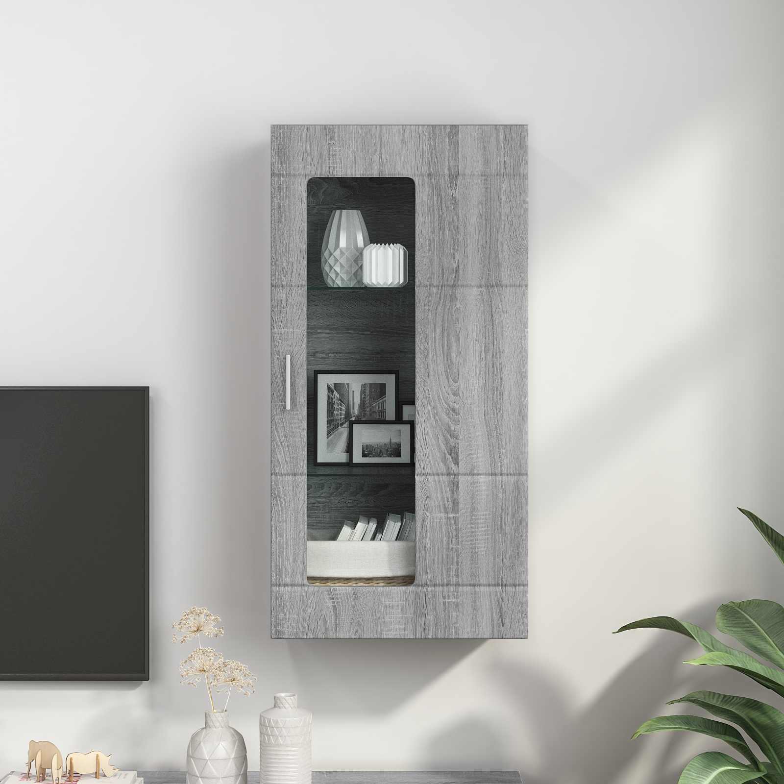 vidaXL Wooden Cabinet Grey Sonoma Engineered Wood 4