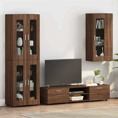 vidaXL Wooden Cabinet Brown Oak Engineered Wood 1