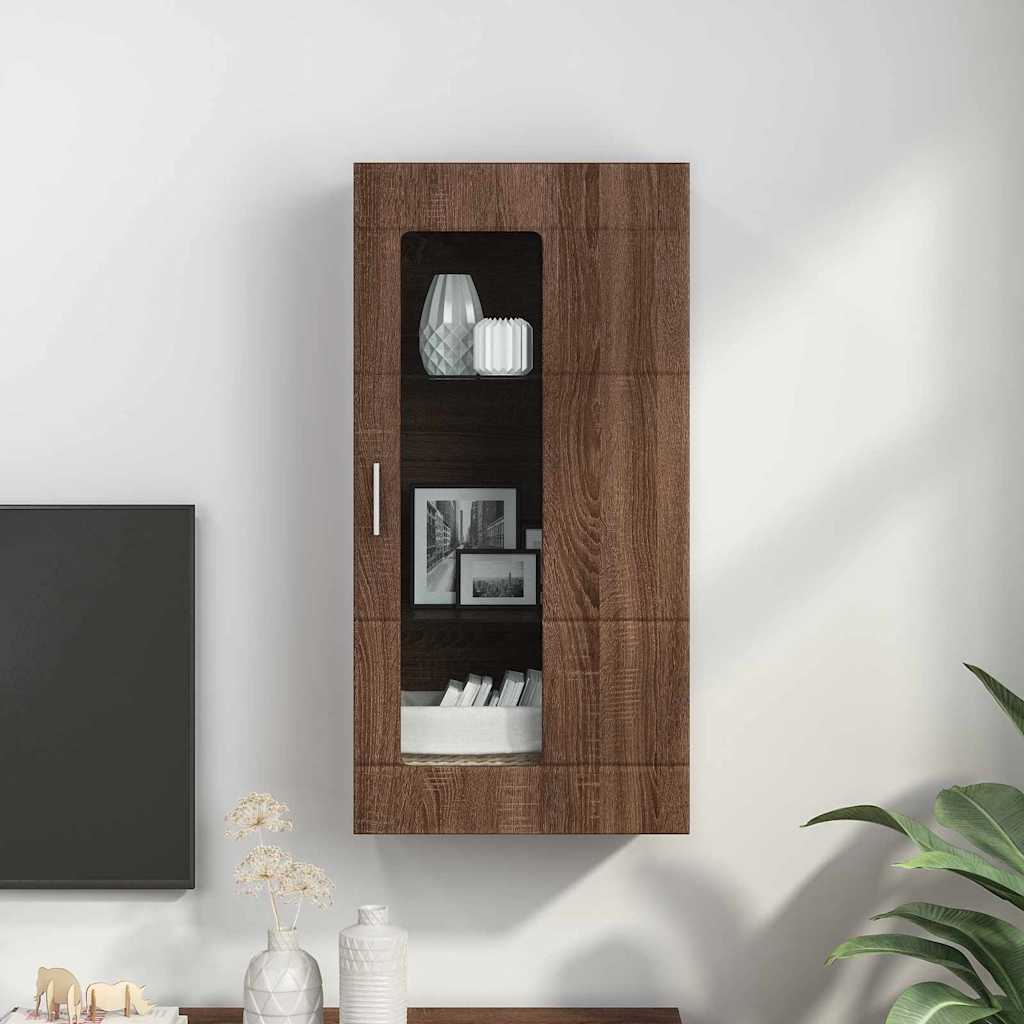 vidaXL Wooden Cabinet Brown Oak Engineered Wood 4