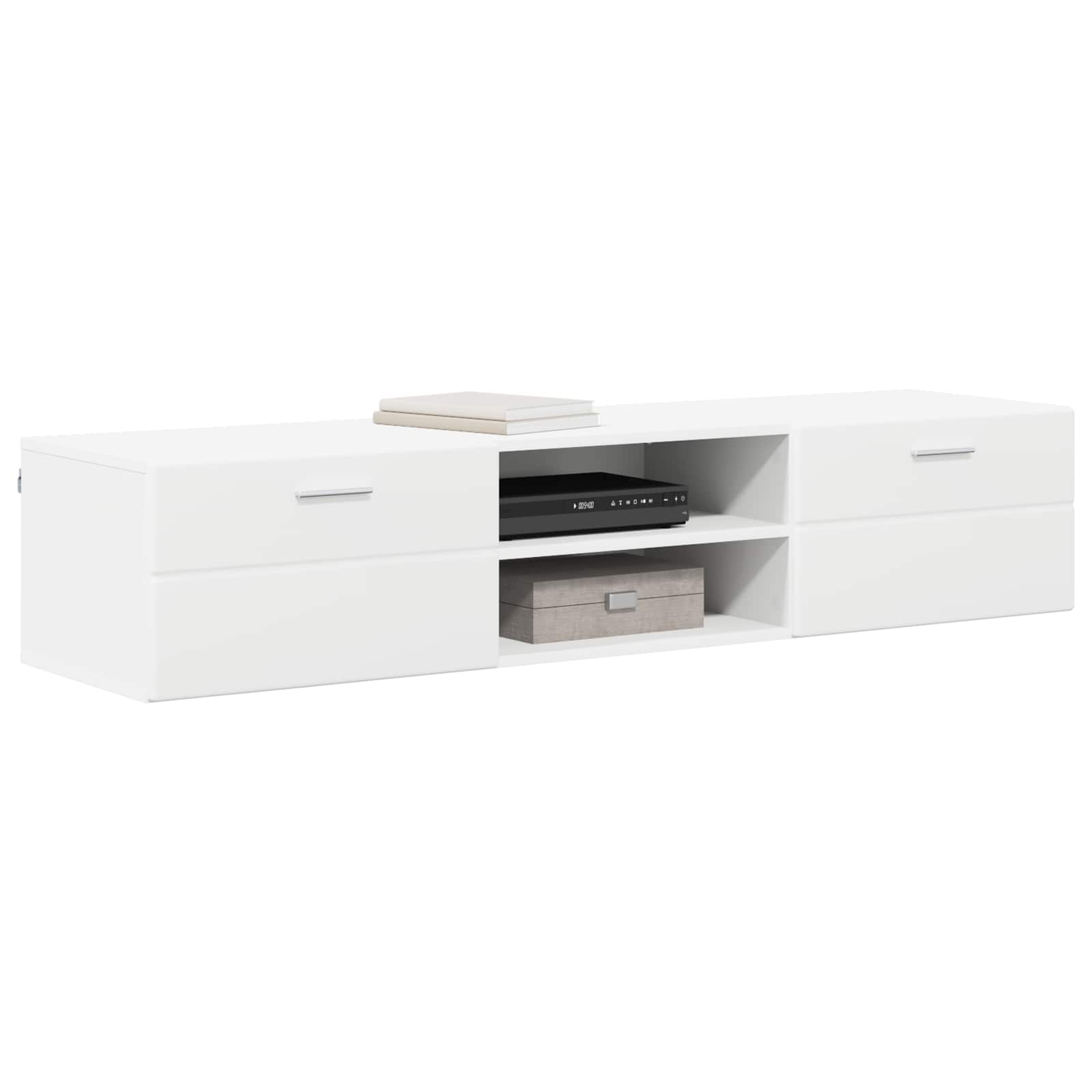 vidaXL Wooden Cabinet 150 x 39 x 30 cm White Engineered Wood 3