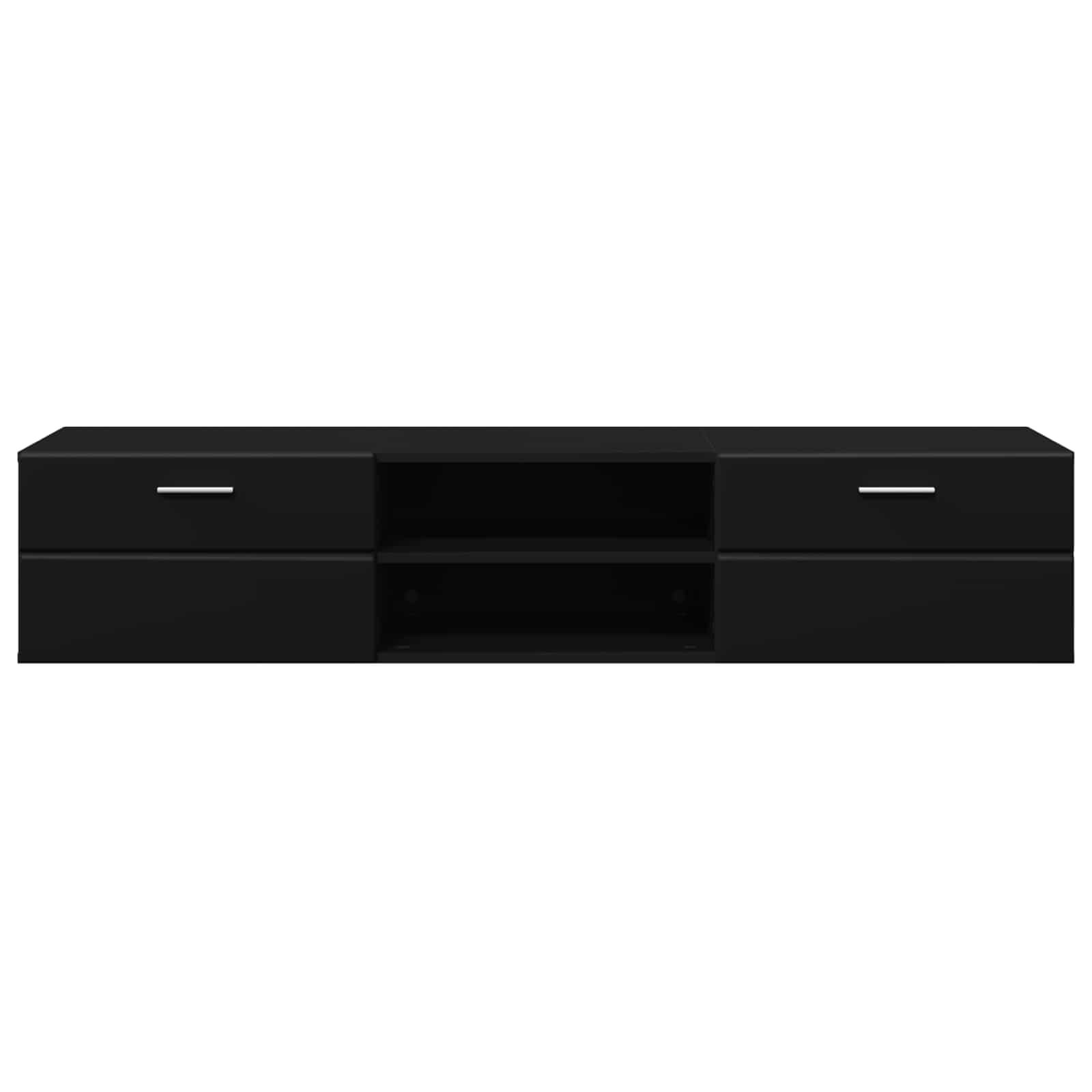 vidaXL Wooden Cabinet 150 x 39 x 30 cm Black Engineered Wood 6