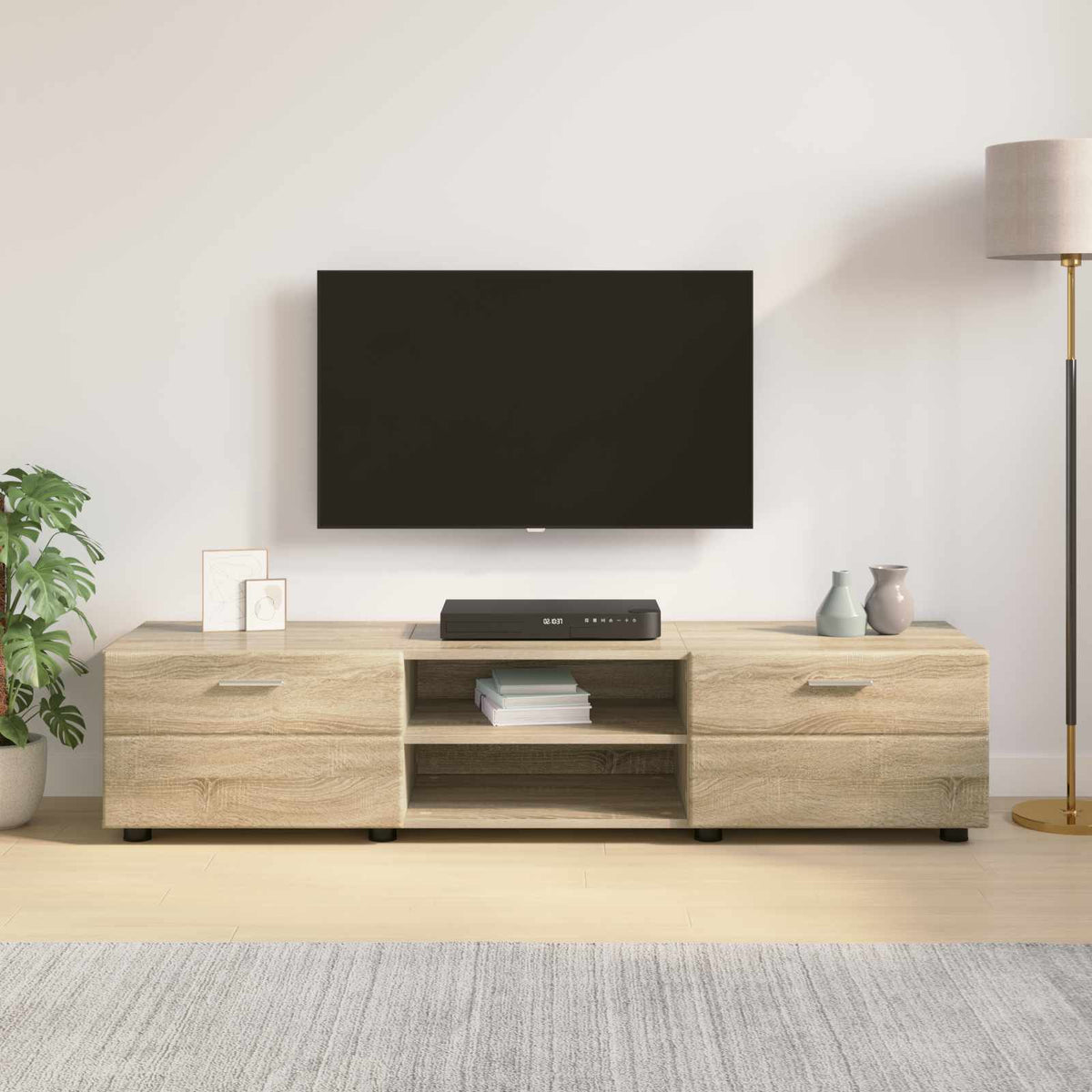 vidaXL Wooden Cabinet 150 x 39 x 30 cm Sonoma Oak Engineered Wood 4