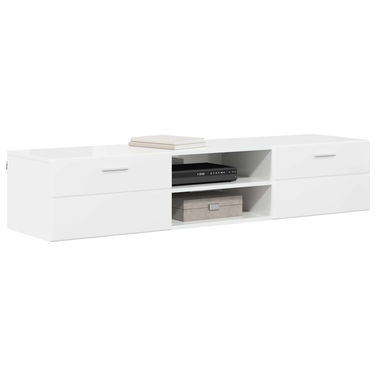 vidaXL Wooden Cabinet 150 x 39 x 30 cm Concrete Grey Engineered Wood 3