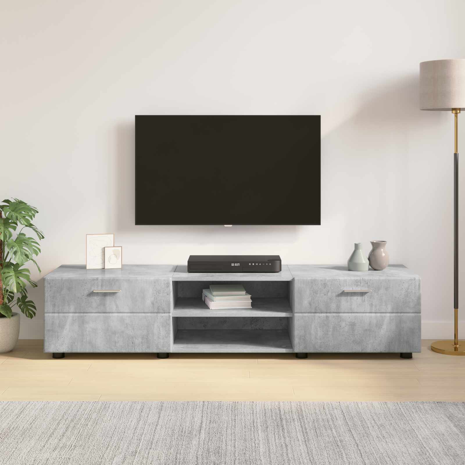 vidaXL Wooden Cabinet 150 x 39 x 30 cm High Gloss White 4