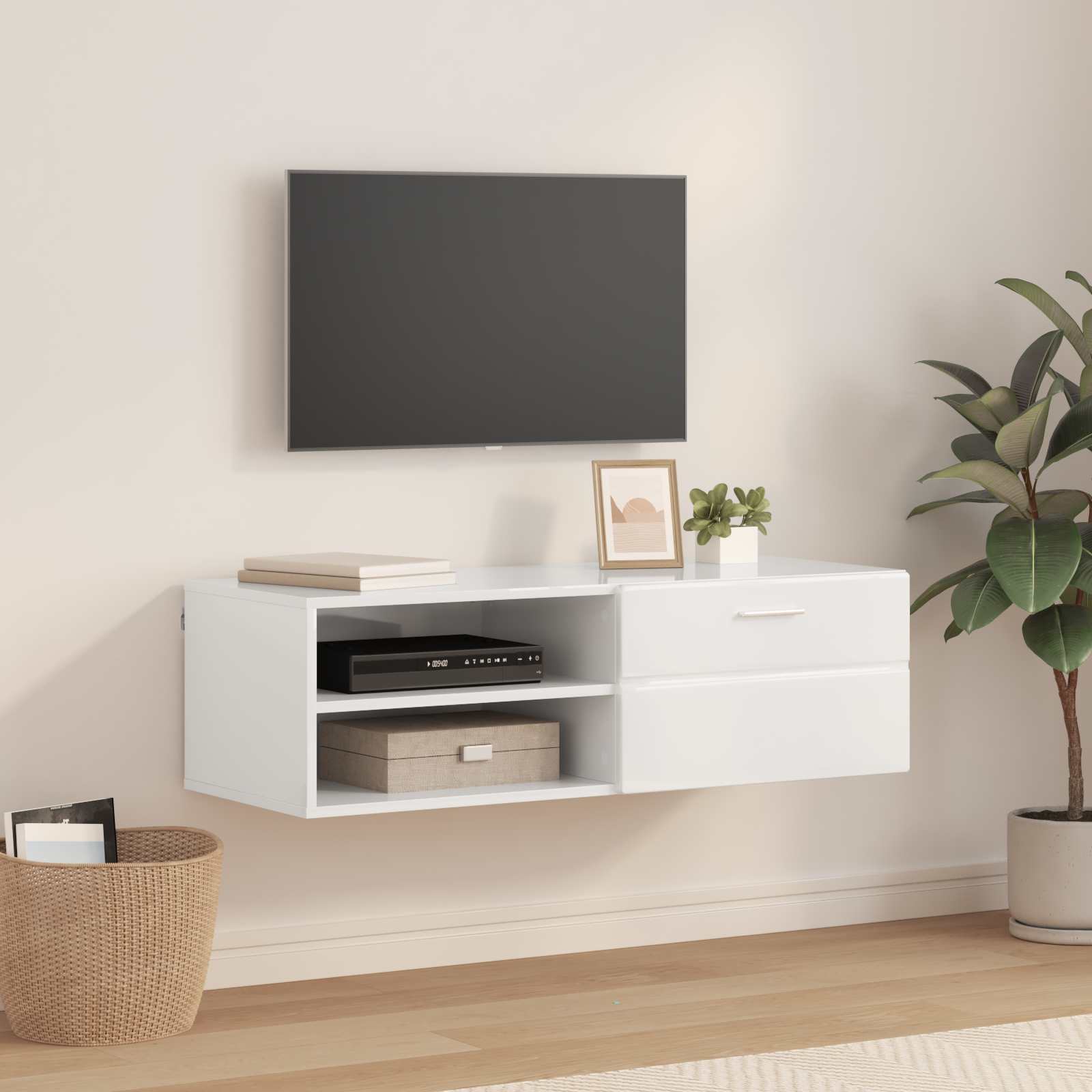 vidaXL Wooden Cabinet 100.5 x 39 x 30 cm Concrete Grey Engineered Wood 1