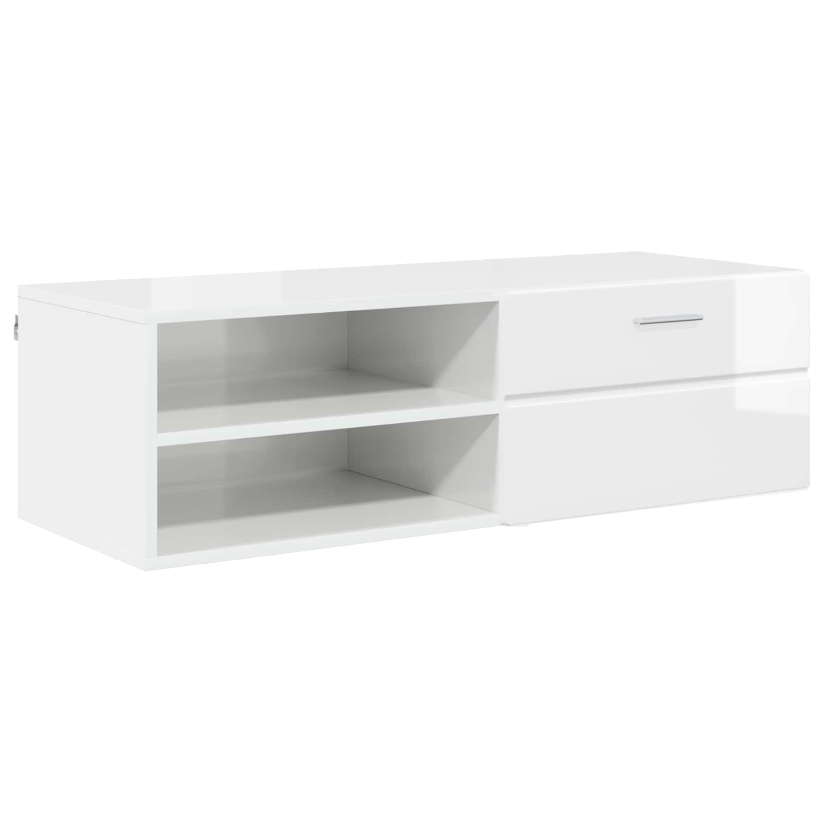 vidaXL Wooden Cabinet 100.5 x 39 x 30 cm High Gloss White 2