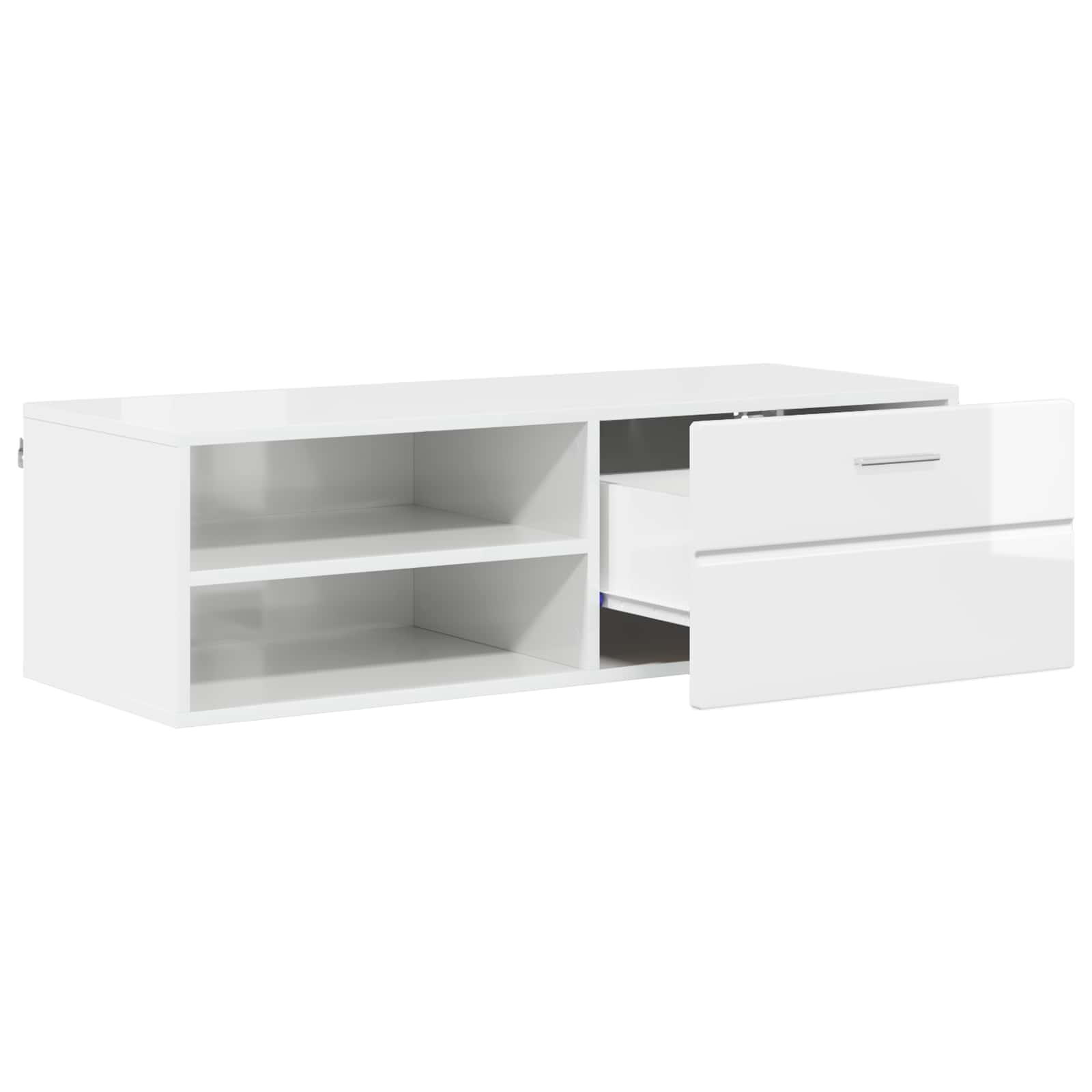vidaXL Wooden Cabinet 100.5 x 39 x 30 cm High Gloss White 5