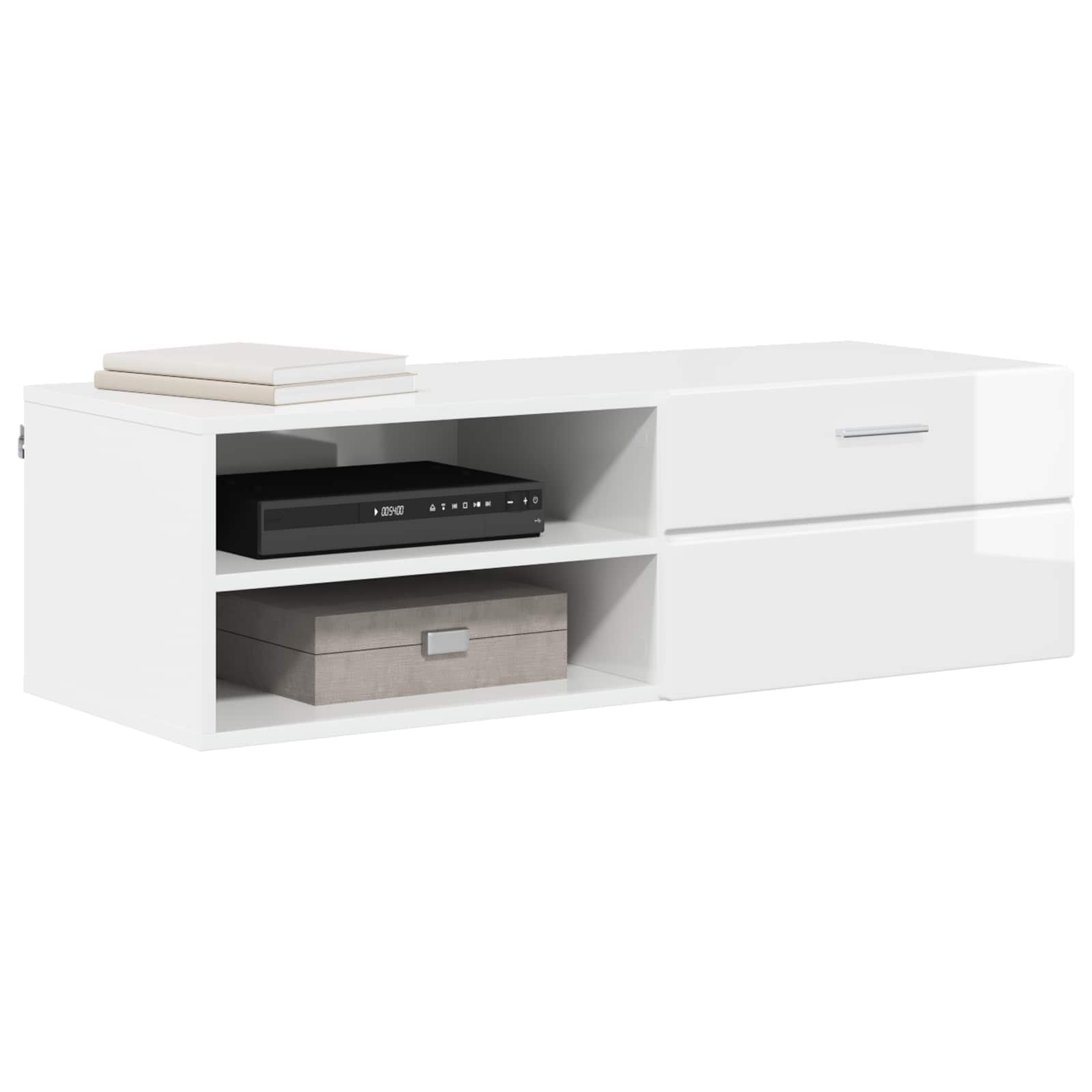 vidaXL Wooden Cabinet 100.5 x 39 x 30 cm High Gloss White 3
