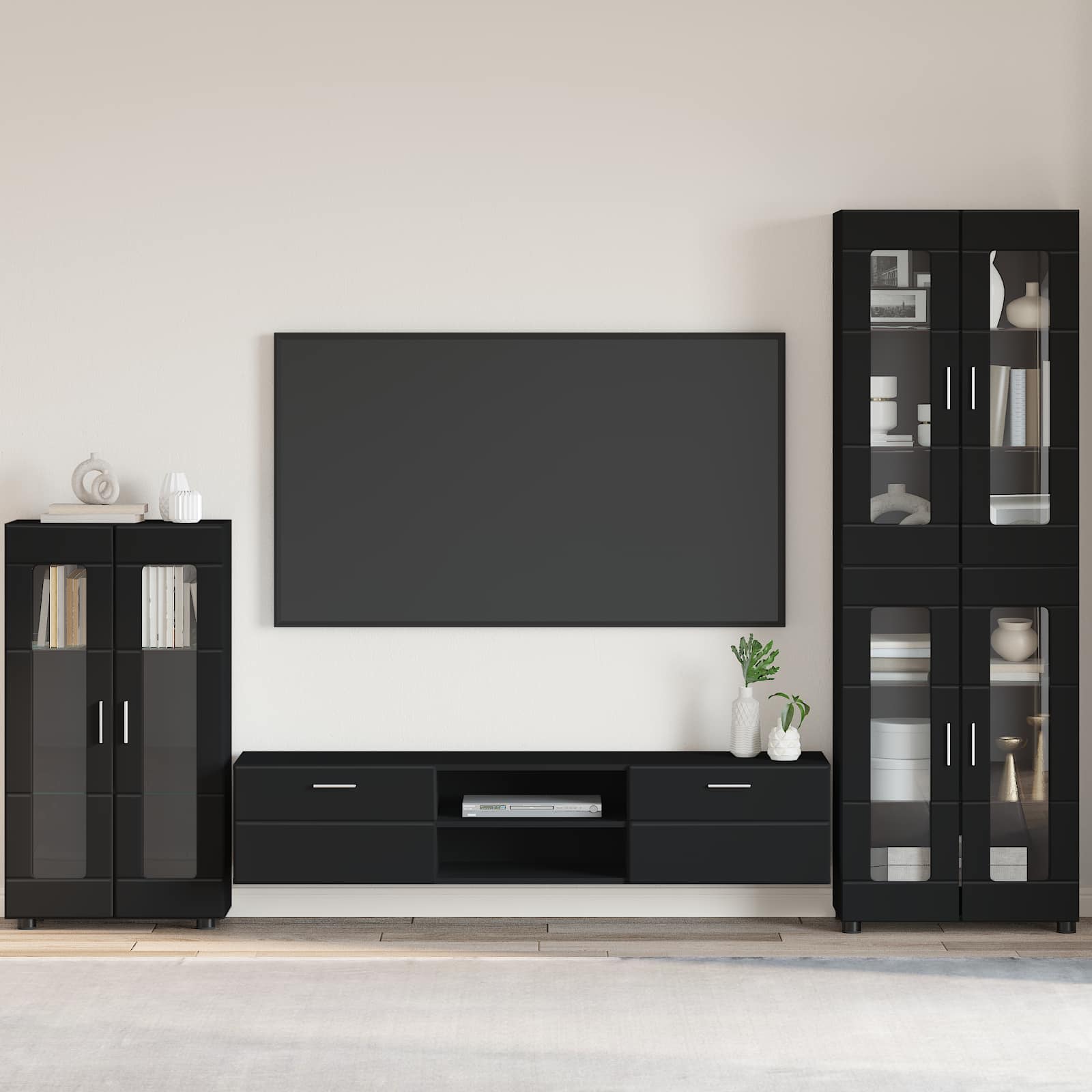vidaXL Sideboard FLORIN 55.5 x 29 x 100 cm Black Engineered Wood 1