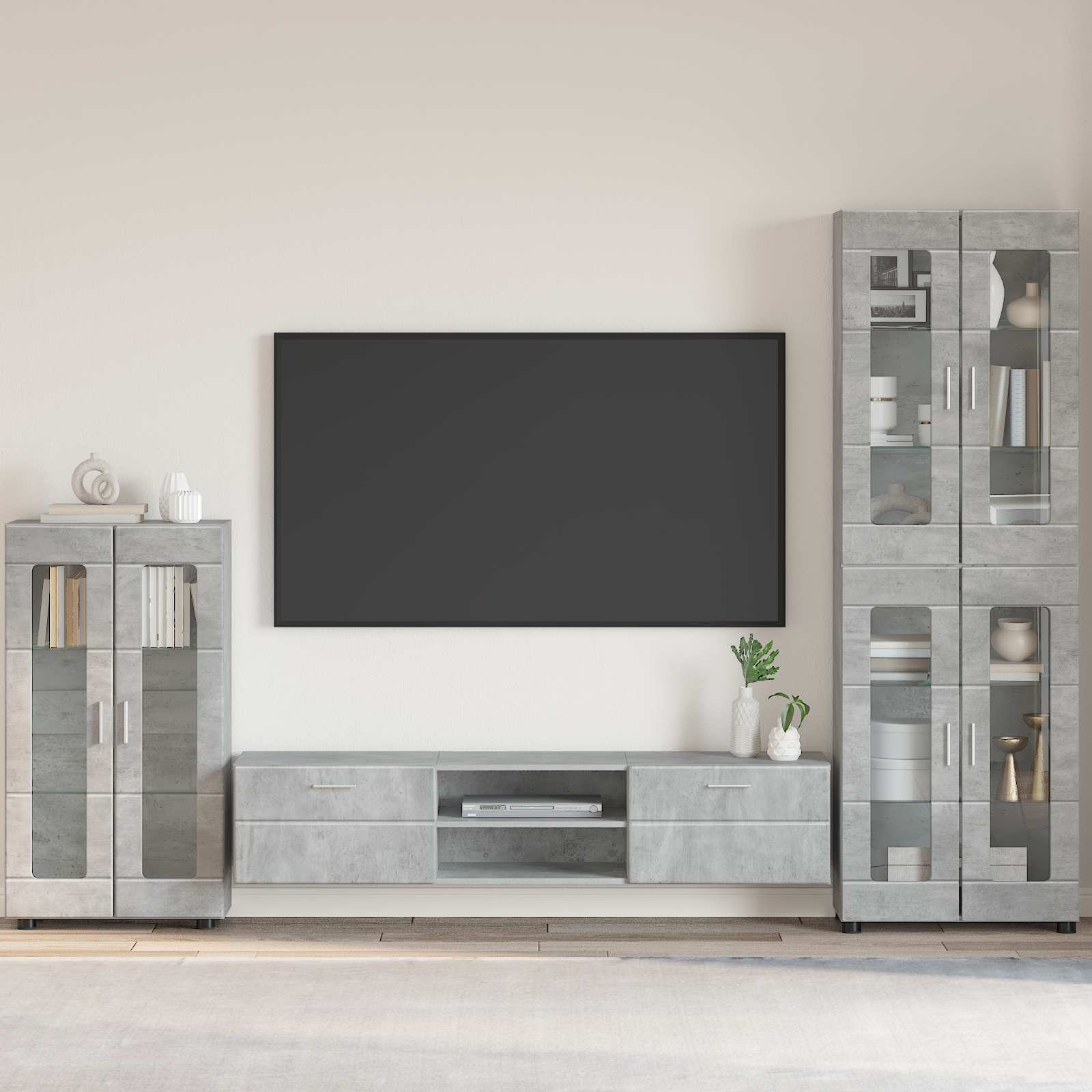 vidaXL Sideboard FLORIN 55.5 x 29 x 100 cm Concrete Grey 1