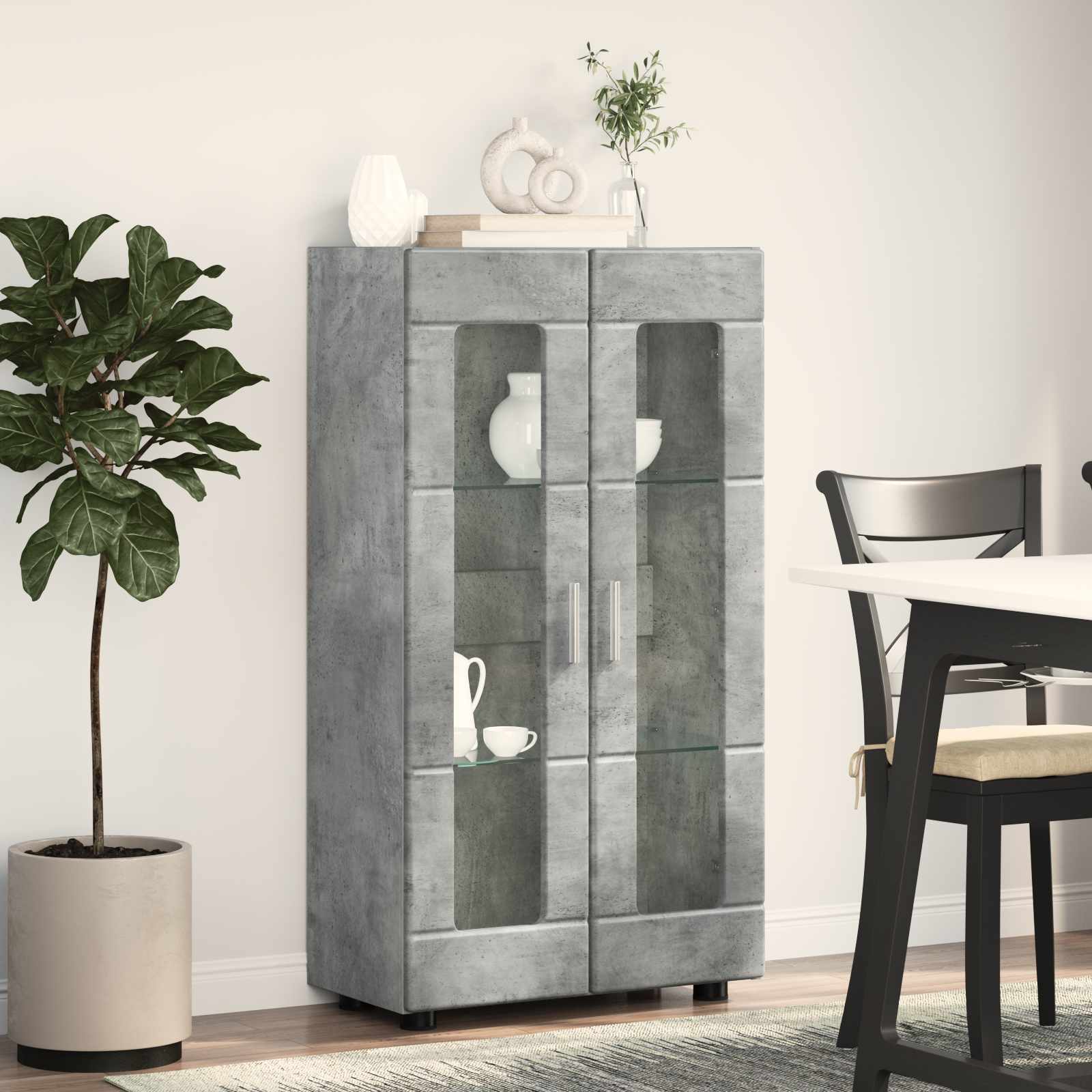 vidaXL Sideboard FLORIN 55.5 x 29 x 100 cm Concrete Grey 4