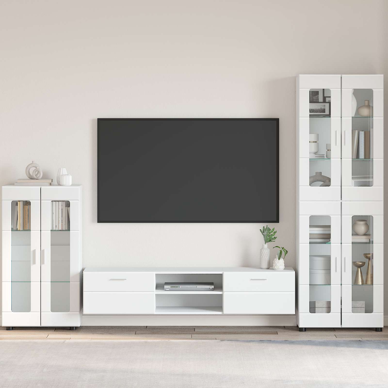 vidaXL Sideboard FLORIN 55.5 x 29 x 100 cm High Gloss White 1