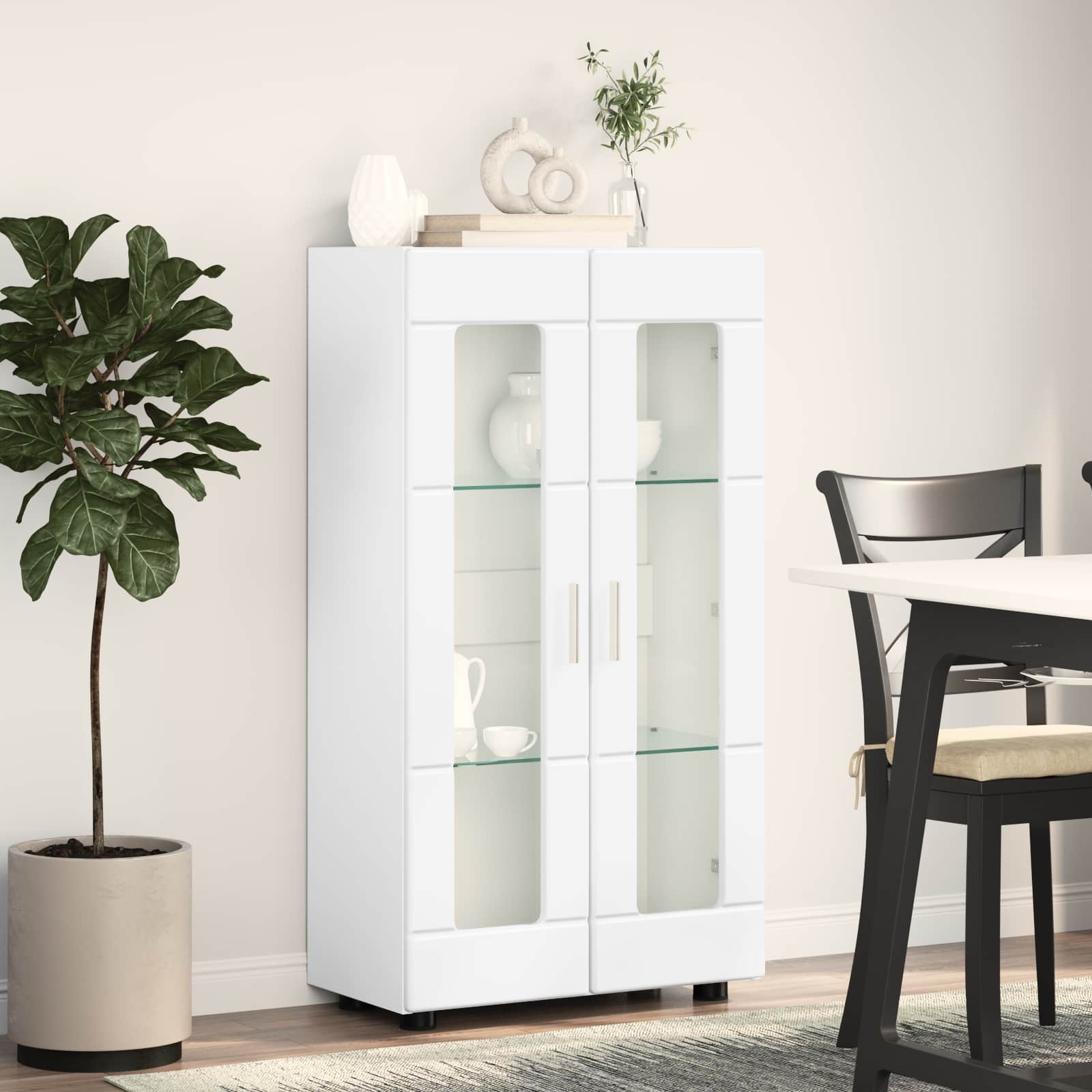 vidaXL Sideboard FLORIN 55.5 x 29 x 100 cm High Gloss White 4