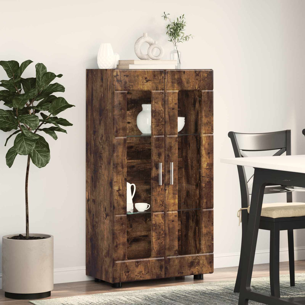 vidaXL Sideboard FLORIN 55.5 x 29 x 100 cm Smoked Oak Engineered Wood 4