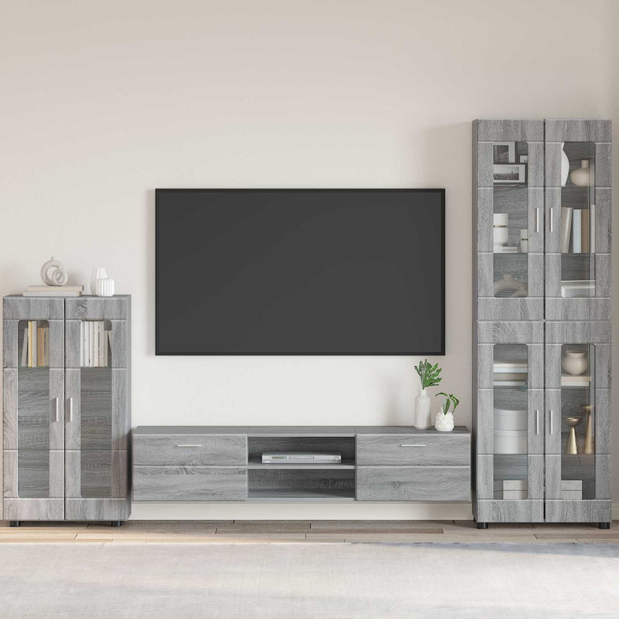 vidaXL Sideboard FLORIN 55.5 x 29 x 100 cm Grey Sonoma Engineered Wood 1
