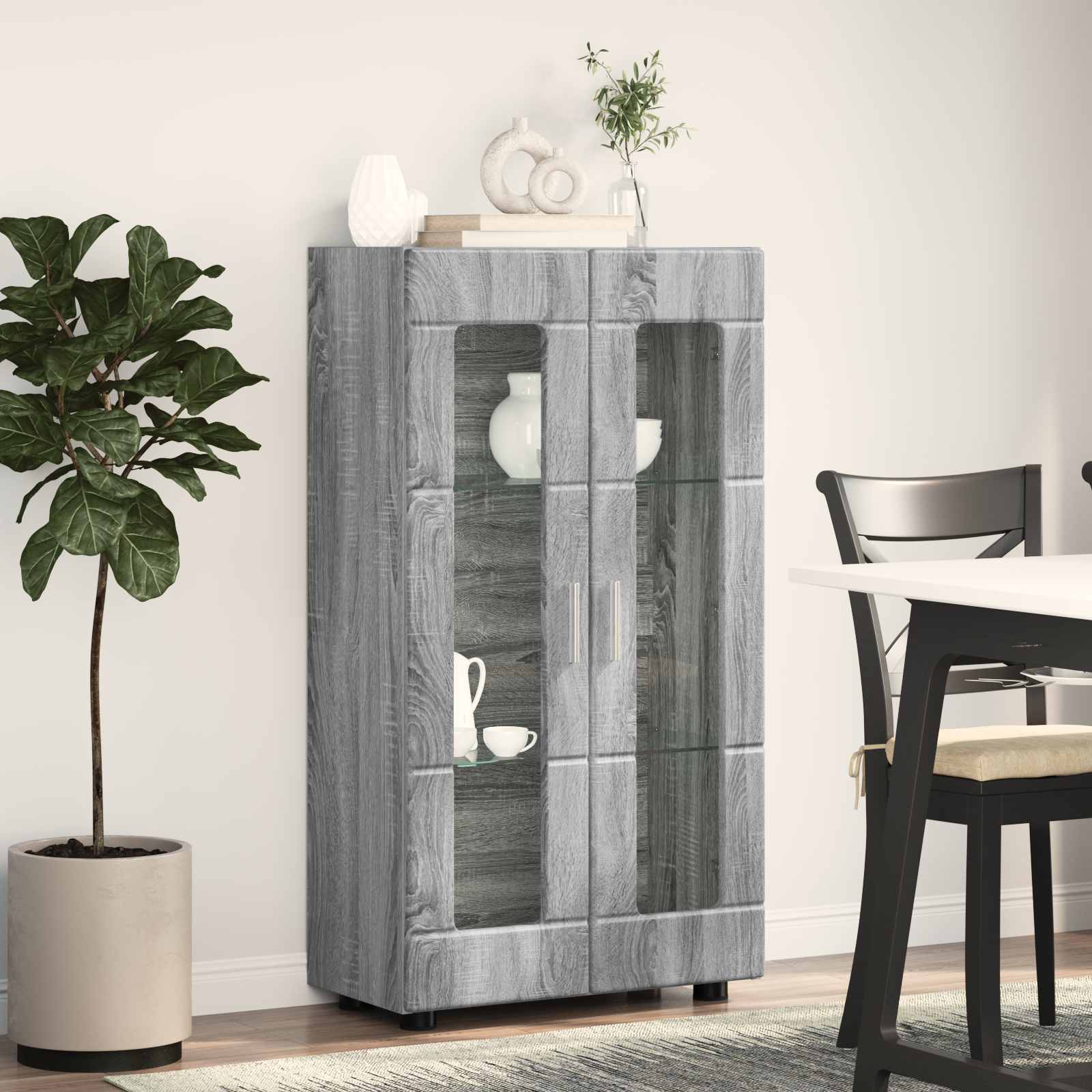 vidaXL Sideboard FLORIN 55.5 x 29 x 100 cm Grey Sonoma Engineered Wood 4