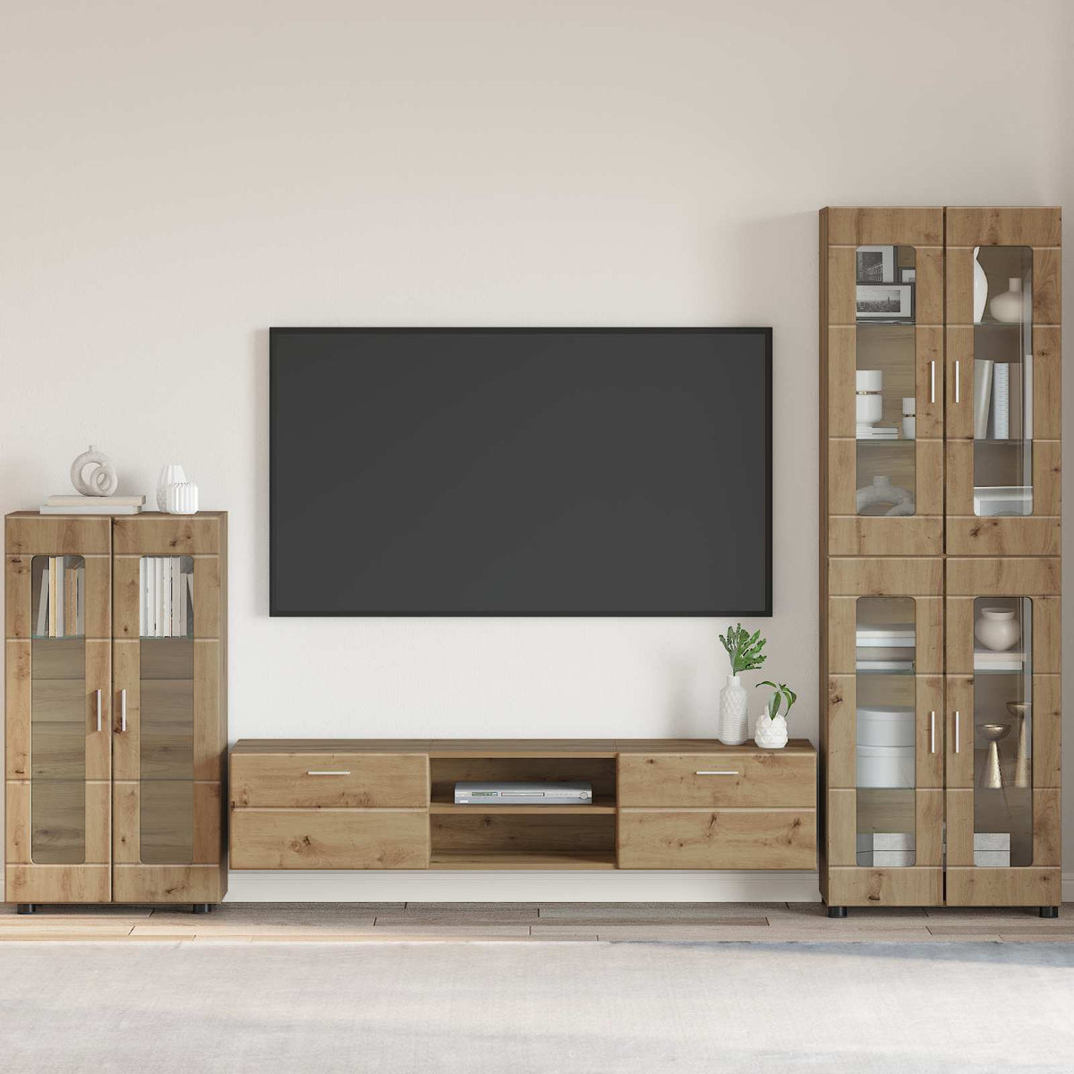 vidaXL Sideboard FLORIN 55.5 x 29 x 100 cm Artisan Oak Engineered Wood 1